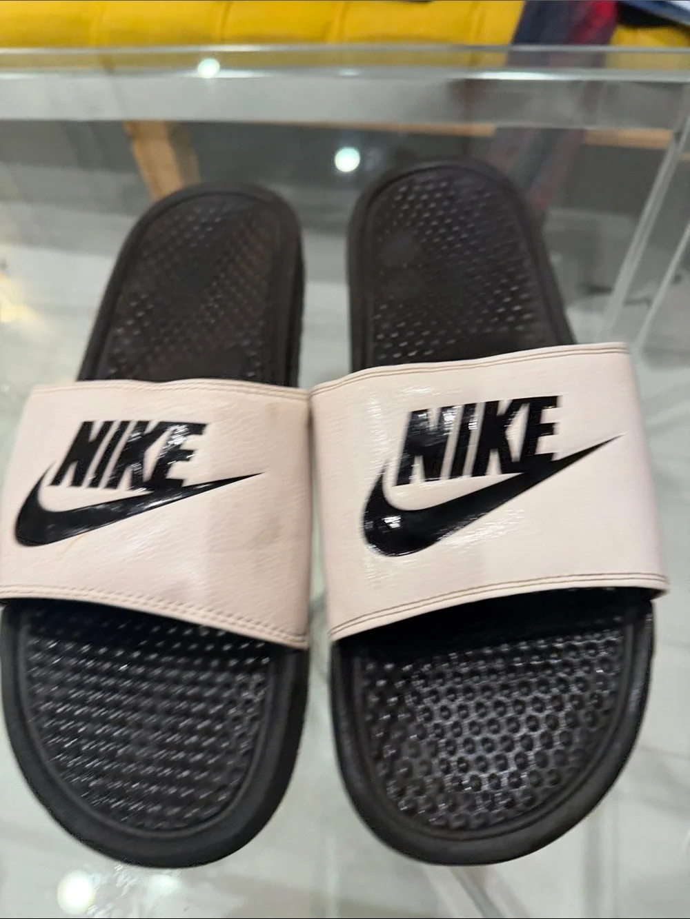 Nike mens Slide Sandals in Black and white
